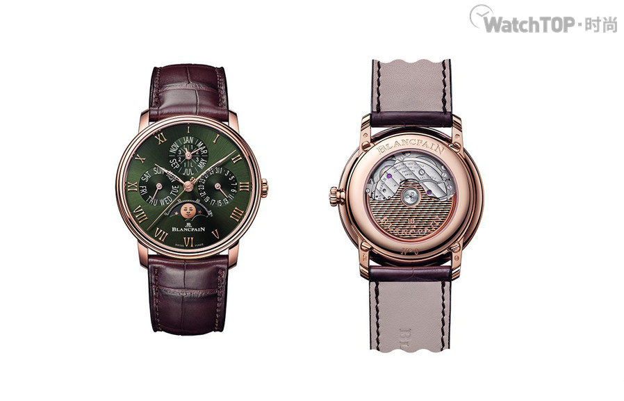 宝珀blancpain全新万年历月相腕表盛装亮相 金绿配色彰显高级制表